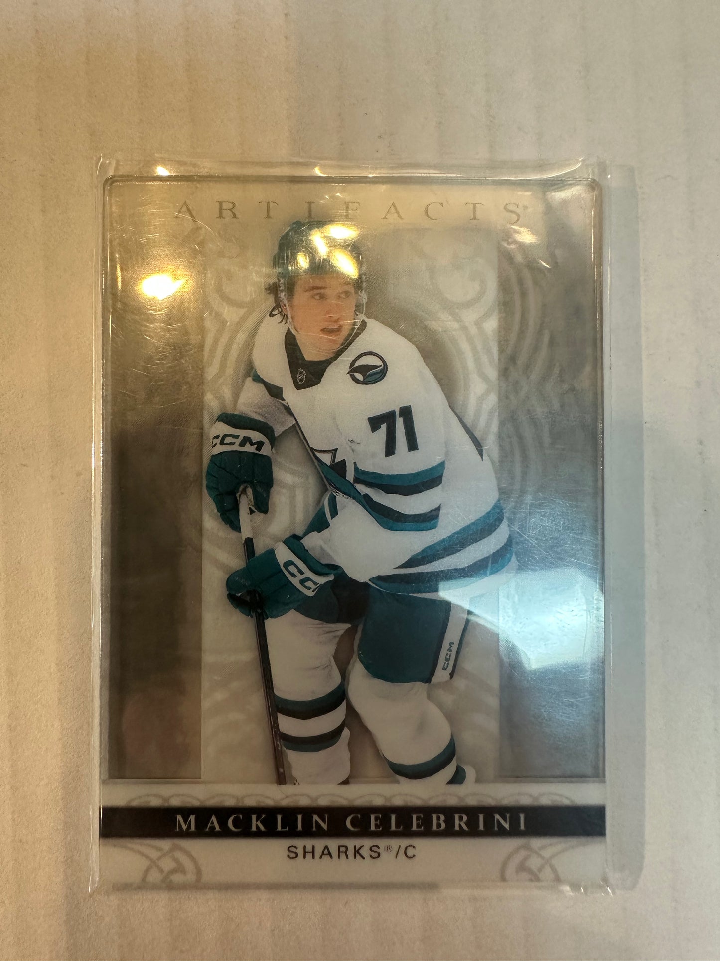 2026-27 Upper Deck Artifacts Macklin Celebrini #130 Plexi SSP – Sharks